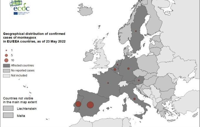 Reportan 67 casos de la viruela del mono en nueve países de la Unión Europea
