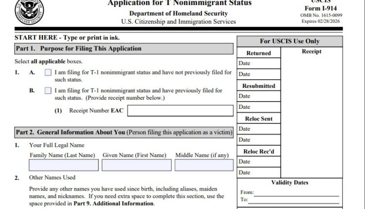 USCIS actualiza el programa de visas T de no inmigrante