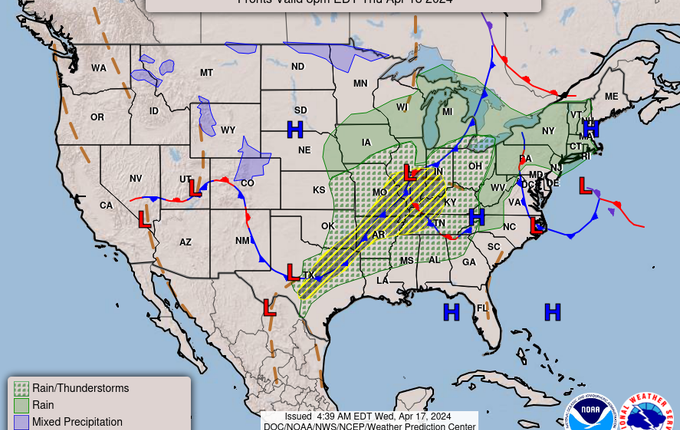 Sistema de tormentas severas tiene bajo alerta a más de 45 millones de personas en EEUU