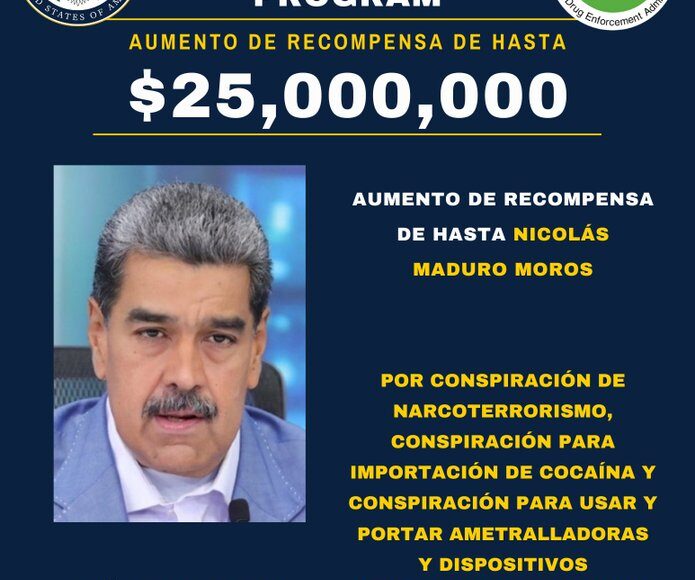 EEUU sube a $25 millones la recompensa por captura de Maduro