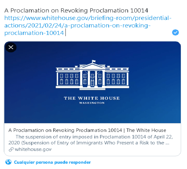 EEUU reanuda emisión de permisos de residencia permanente para inmigrantes