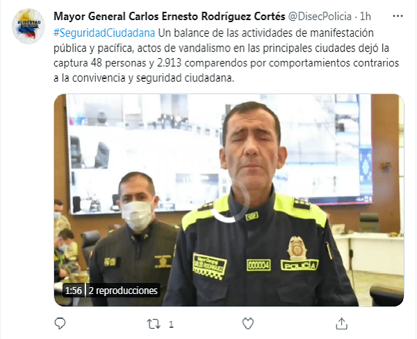 Manifestaciones en varias ciudades de Colombia dejaron 93 policías heridos y 48 capturas