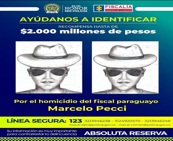 Difunden retrato de uno de los presuntos asesinos del fiscal paraguayo Marcelo Pecci