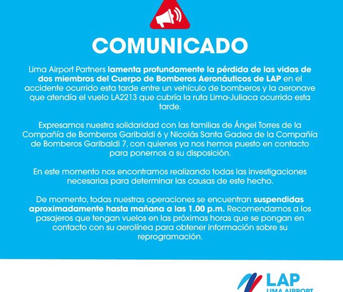 Avión de Latam sufre accidente en pista de aeropuerto: mueren dos bomberos