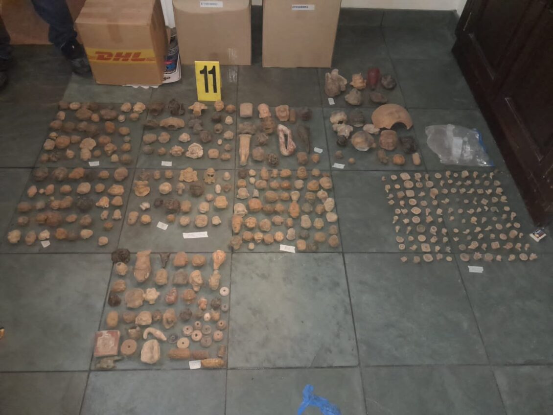 Investigan tráfico de piezas arqueológicas en Guatemala: Hallan aproximadamente 1,222 piezas arqueológicas mayas