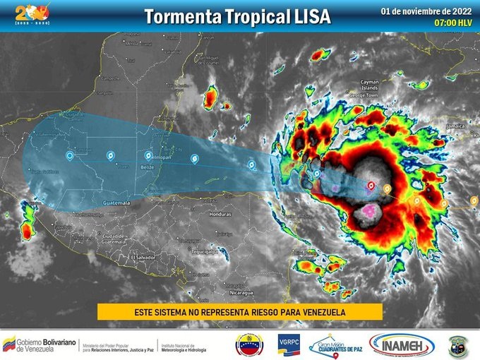 Tormenta tropical Lisa avanza hacia Centroamérica y amenaza con llegar como huracán