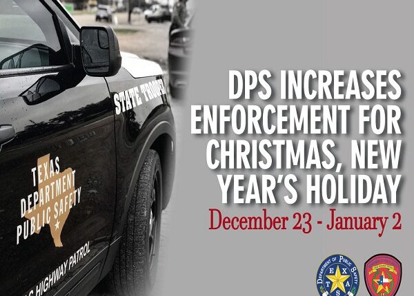 Policía de Texas aumentará control de tránsito durante las festividades hasta el 02Ene