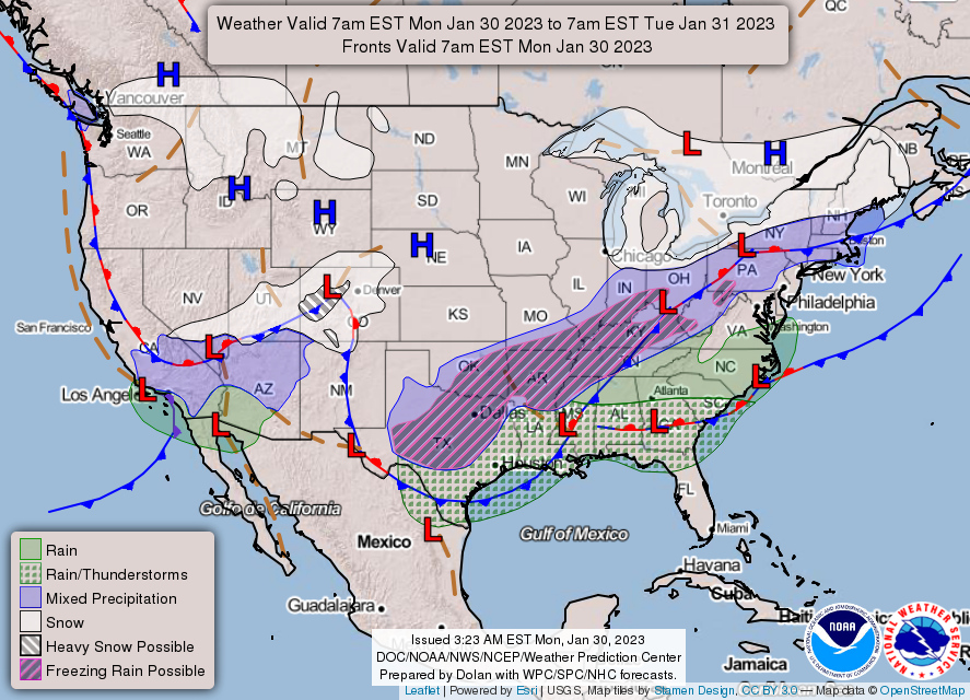 Intensas tormentas invernales azotan a gran parte de los EEUU