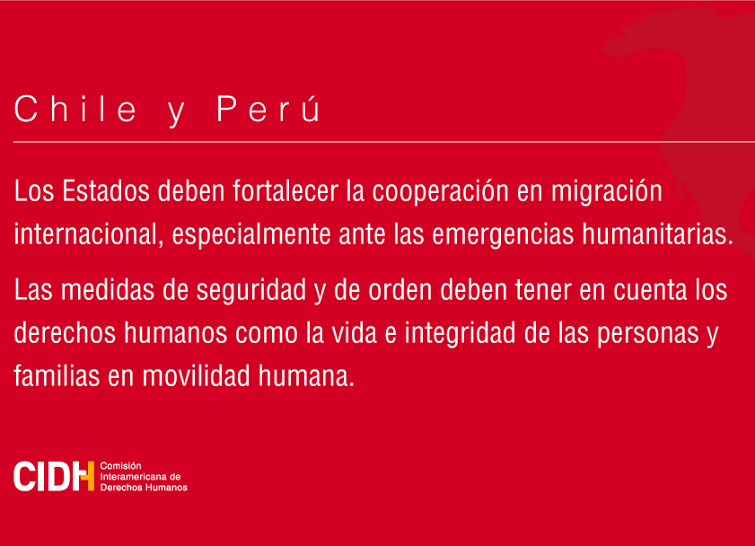 CIDH expresa preocupación por crisis migratoria en frontera entre Perú y Chile