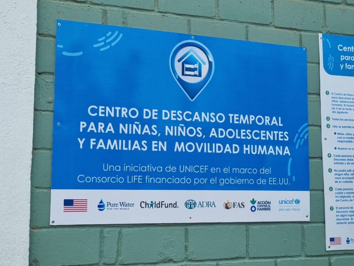 Unicef abre centro de descanso temporal para atender a migrantes en Honduras