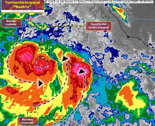 Autoridades alertan que la tormenta tropical "Beatriz" se intensifica en la costa del Pacífico mexicano
