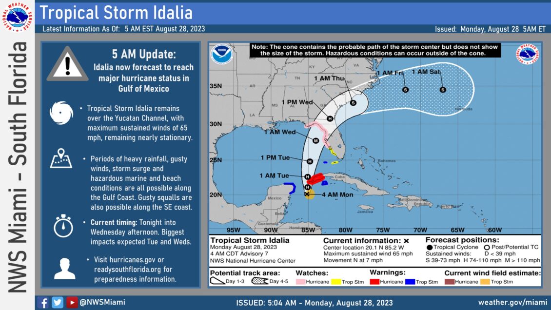Tormenta tropical Idalia se acerca a Cuba y alertan que llegará a Florida como un fuerte huracán