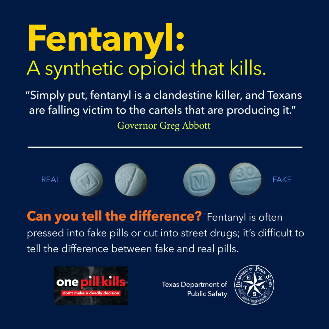 Autoridades de Texas han incautado más de 428 millones de dosis letales de fentanilo
