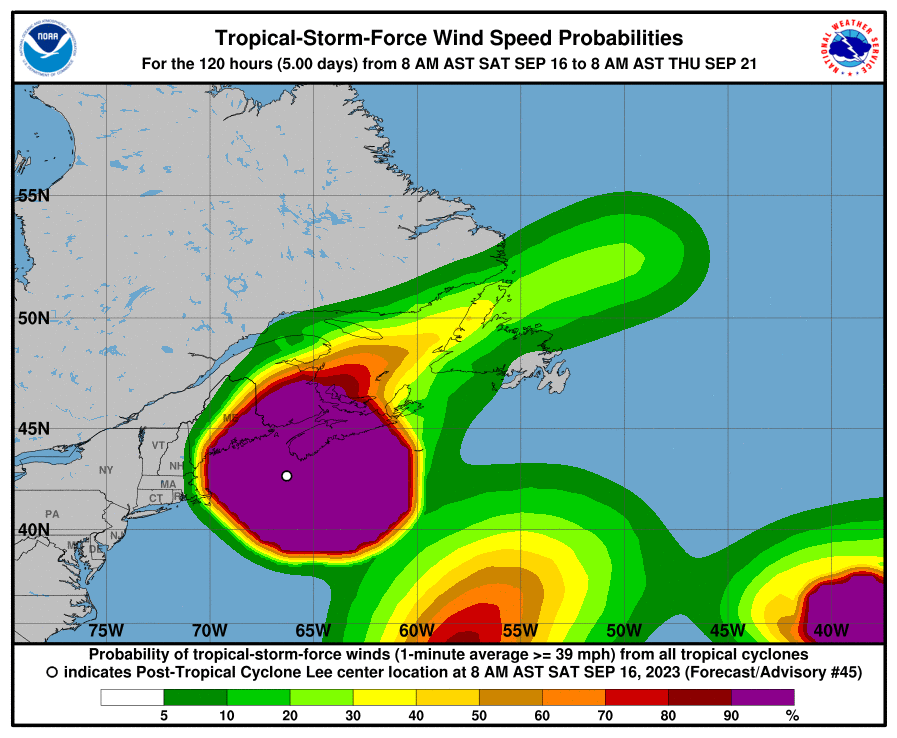 Advierten fuertes lluvias para Nueva Inglaterra y el Atlántico Canadá a medida que “Lee” se acerca