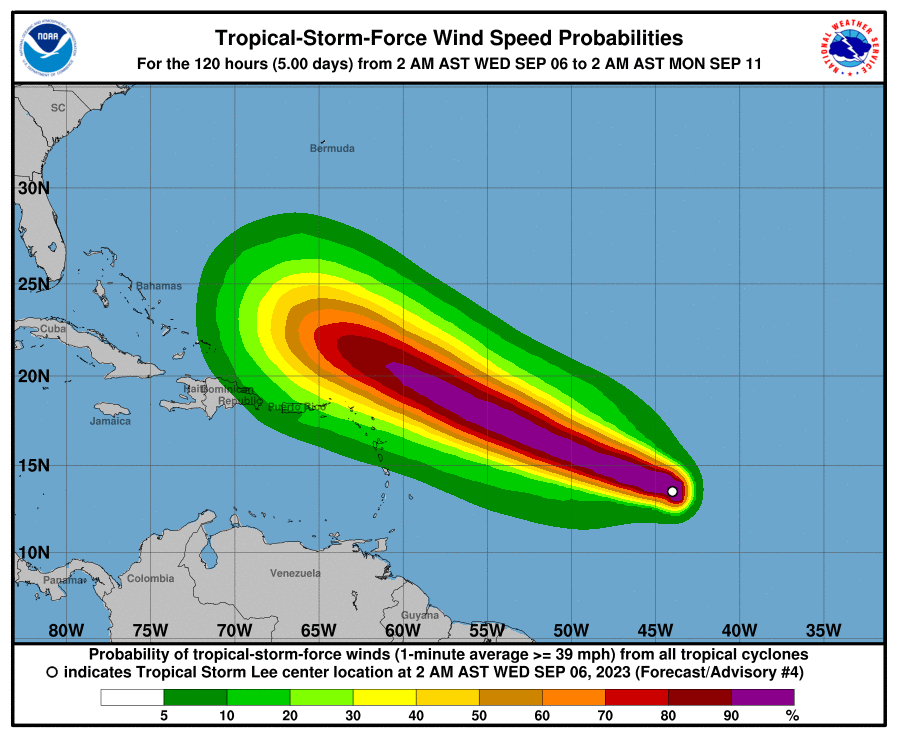 Se forma tormenta tropical Lee en el Atlántico y amenaza con convertirse en un poderoso huracán