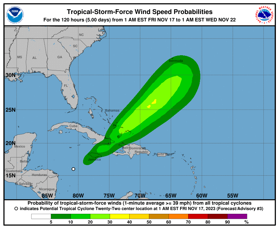 Potencial ciclón tropical veintidós está afectando zonas de Jamaica, Cuba y Haití