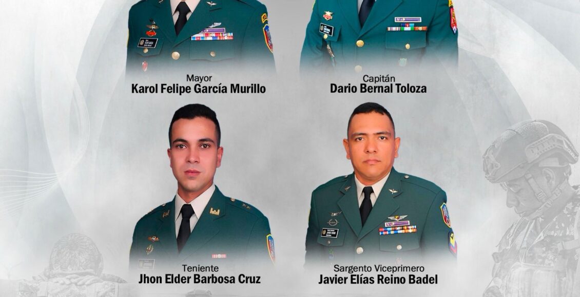Cuatro militares murieron en accidente de aeronave del Ejército de Colombia