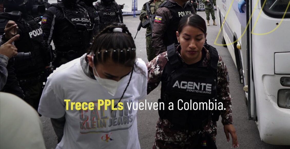Ecuador repatria a 13 personas privadas de libertad a Colombia