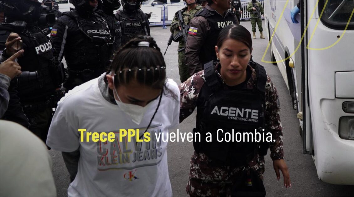 Ecuador repatria a 13 personas privadas de libertad a Colombia