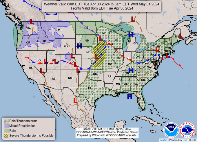 Alertan sobre riesgo de fuertes tormentas eléctricas en el centro-sur de Estados Unidos