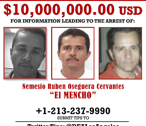 EEUU sube recompensa por "El Mencho" a $15 millones