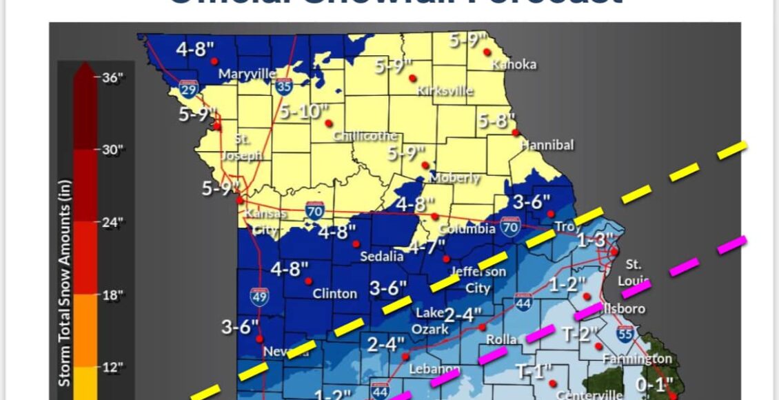 Tormenta invernal amenaza gran parte de Kansas y Missouri