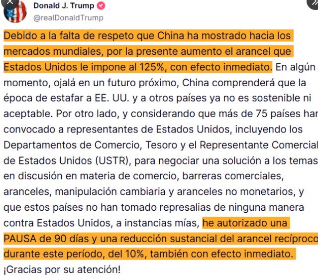 China responde a EEUU con aranceles del 84%: La guerra comercial se intensifica